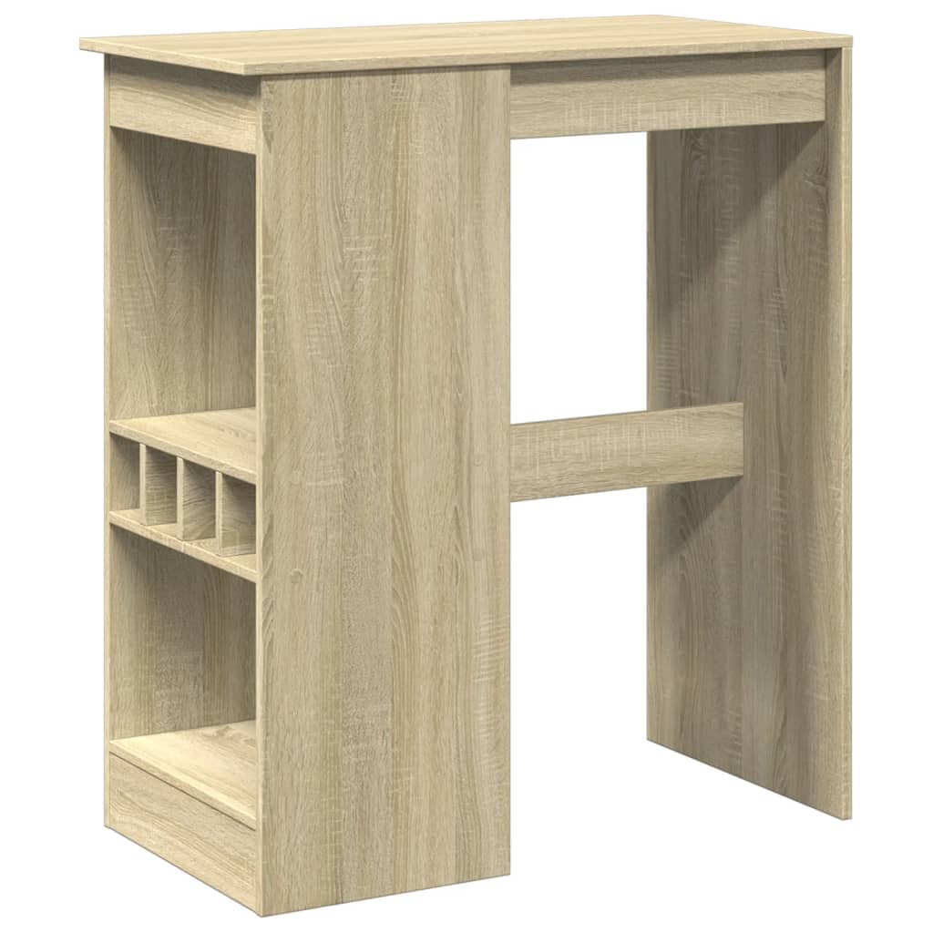 Bar Table with Shelf Sonoma Oak Finish 90 x 47.5 x 103.5 cm Particleboard