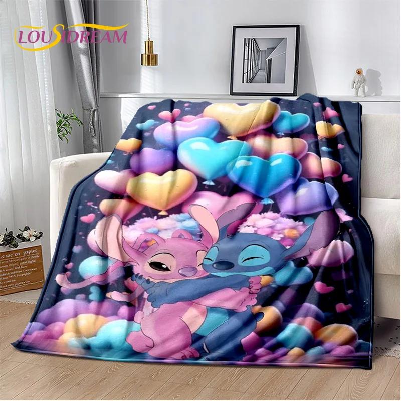Coperta morbida in flanella con Stitch mostro cartone animato, Coperta da lancio Coperta comoda per picnic Letti Divano Casa Camera da letto Regalo Bambino