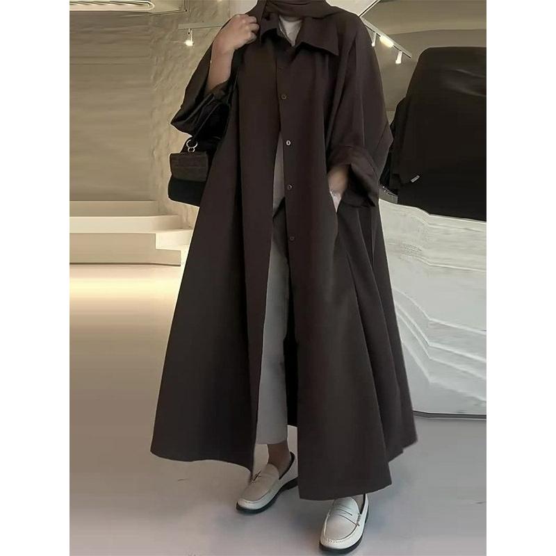 

Осенняя женская однотонная куртка-ветровка простого стиля свободного кроя на все случаи жизни XS кофейный