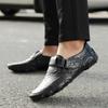 New Crocodile Leather Men Loafers Breathable Large Size Driving Shoes Casual 38-47