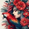 Diamond painting Art 5D DIY Colorful Peony Flowers Beauty Girl Diamond Mosaic Bird Tree 5D Rhinestone Cross Stitch Home Decor