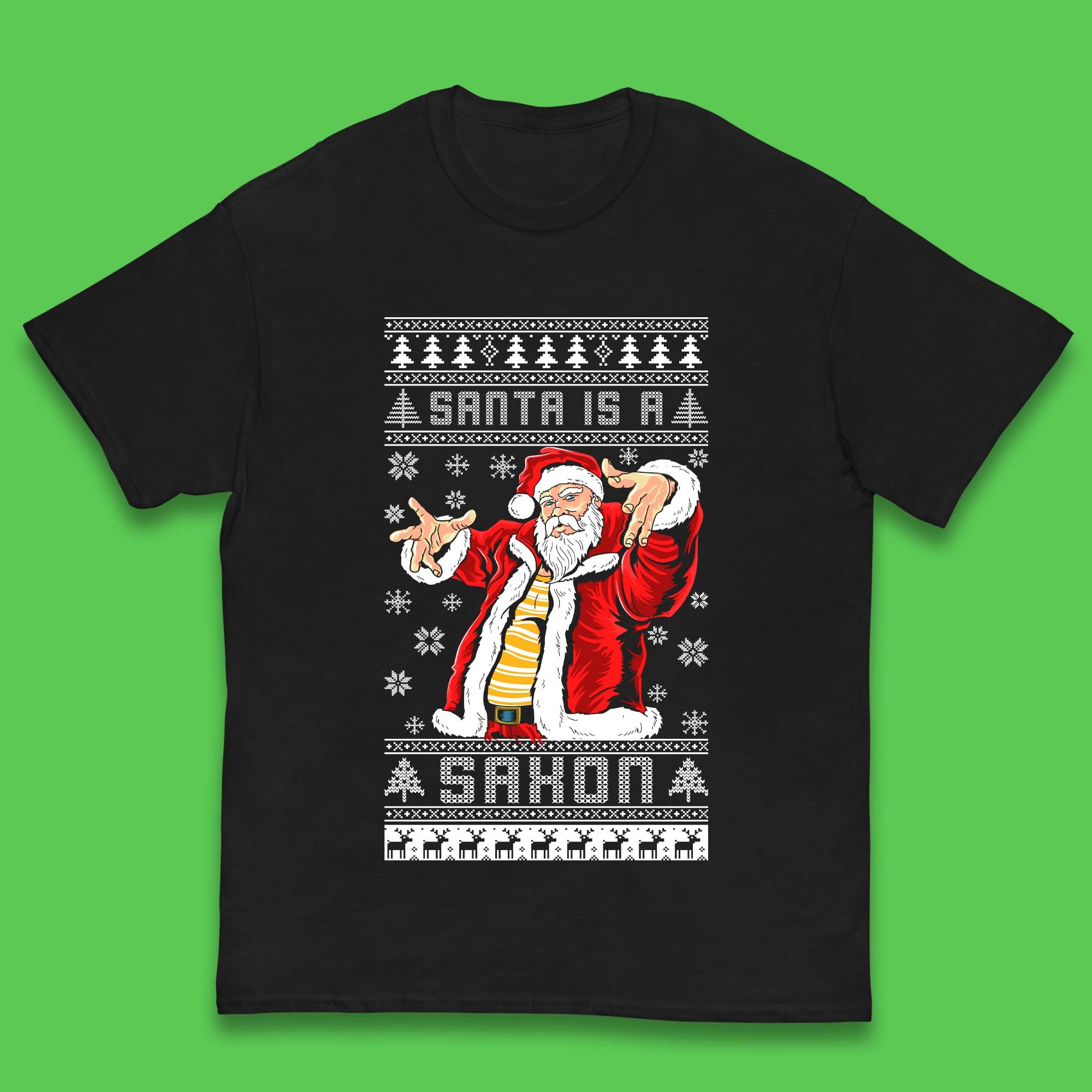 Santa is A Saxon Christmas Kids T-Shirt 110