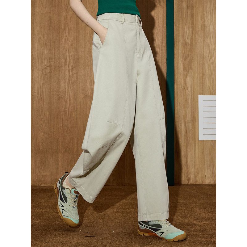 Coolhut Simple and Versatile High-Waisted Slimming Loose Wide-Leg Pants Scimitar Harem Thin Style 25 Summer Women's Casual Pants