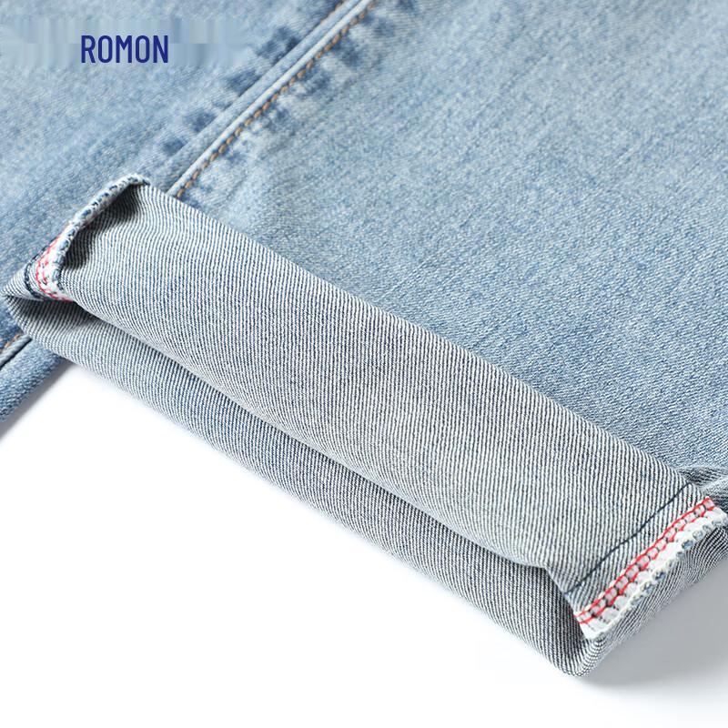 ROMON Men's 95% Combed Cotton Stretch Straight Jeans