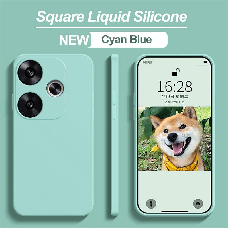For Redmi Turbo 3 Turbo3 5G Case Luxury Square Liquid Silicone Phone Case For Xiaomi Redmi Turbo 3 Turbo3 Shockproof Soft Back Cover