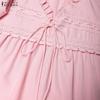 ZANZEA Women Casual Round Neck Elegant Lace Patchwork Short Sleeve Long Dress