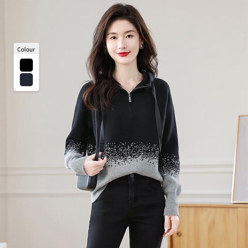 Women's Autumn 2025 Hooded Raglan Knit Top