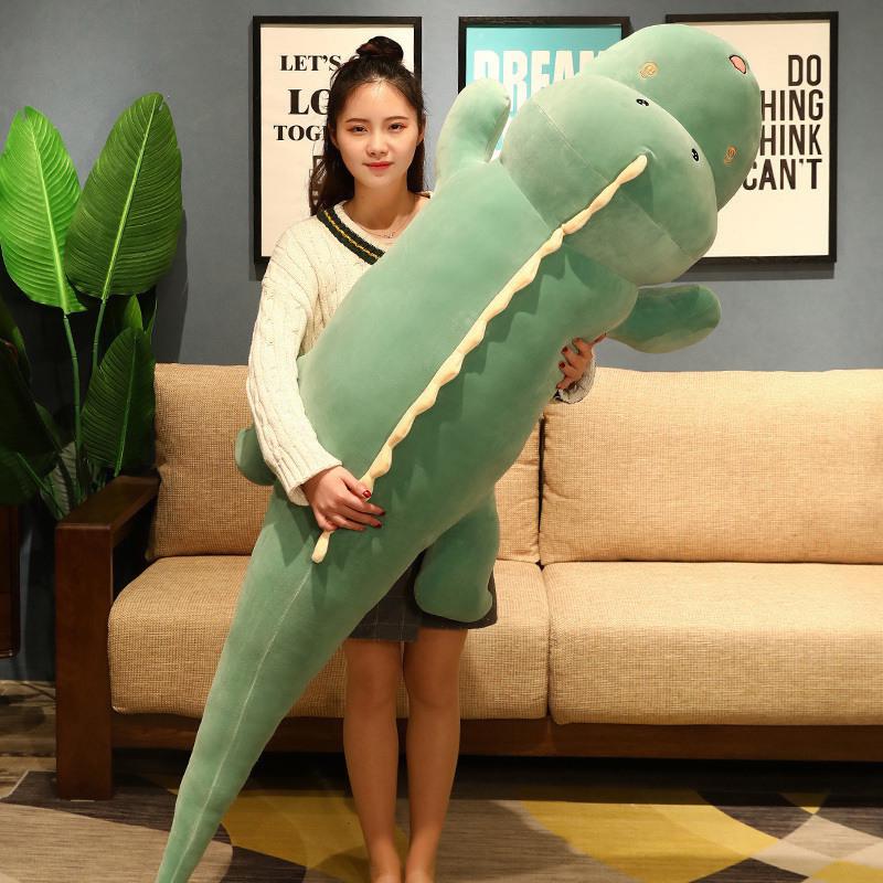 Soft Crocodile & Dinosaur Plush Body Pillow for Girls - Back Cushion & Leg-Clamping Sleeping Doll