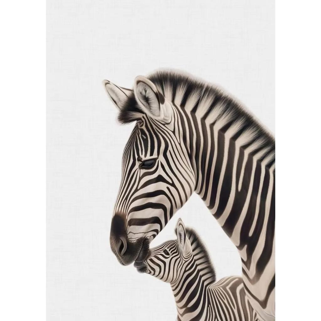 Animal and Their Cute Baby Poster Lion Elephant Koala Bear Owl Fox Canvas Painting Wall Art Pictures for Nursery Baby Room Decor