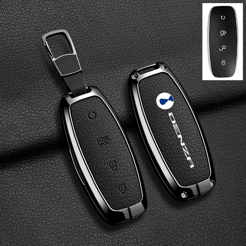 Car Key Cover Case For Denza N7 N8 N9 Z9Gt Zinc Alloy Leather Remote Control Protector Holder Shell Keychain Auto Accessories