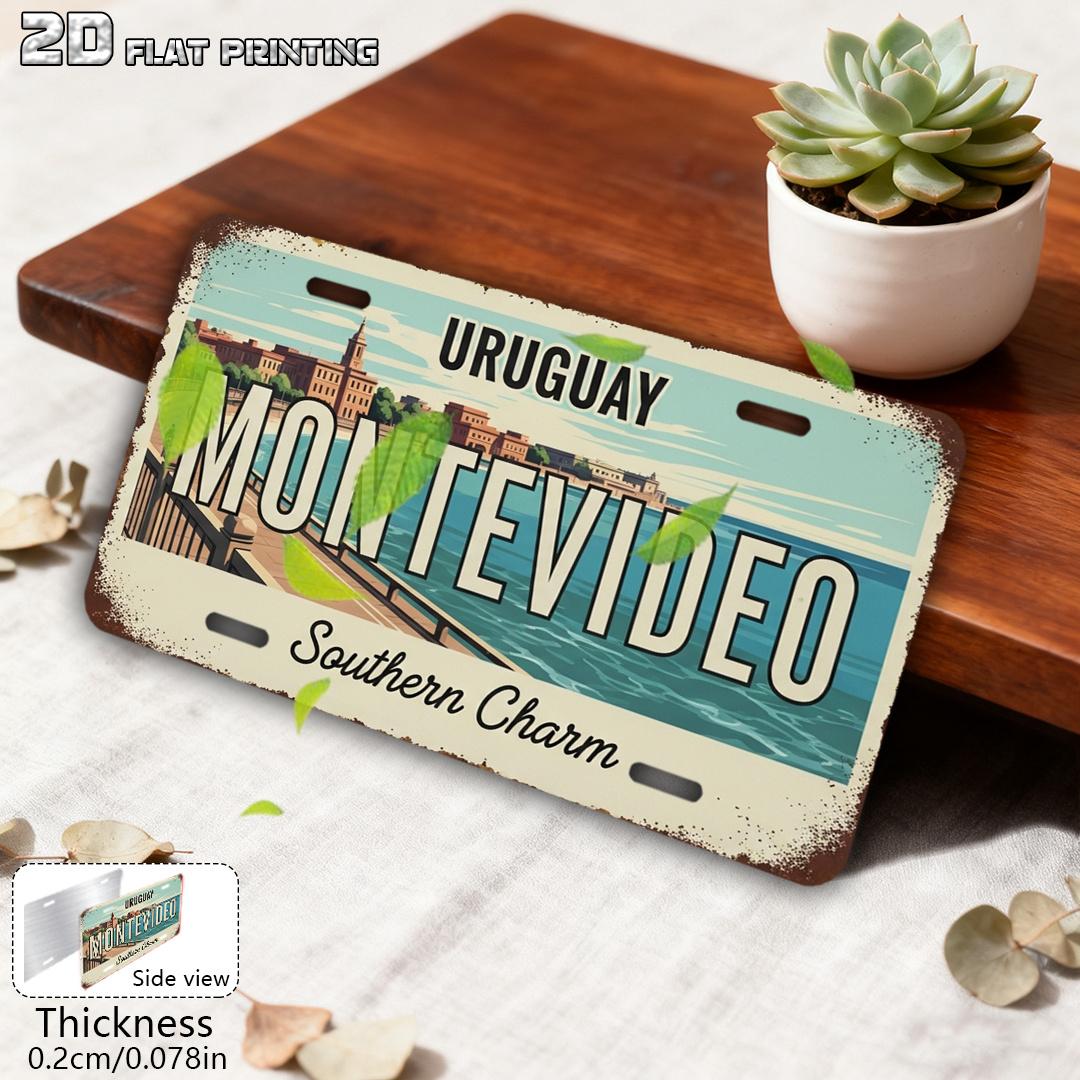 

D Flat D Flat pc Vintage Montevideo Uruguay City Map Landmarks Sign HeavyDuty Aluminum Outdoor Wall Plaque (cm 15x30cm(5.9x7.8inch)