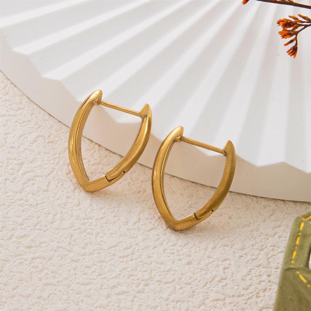 Stainless Steel Gold Plated Earrings and Earrings Made of PVD Plated 18k Color Retention Material