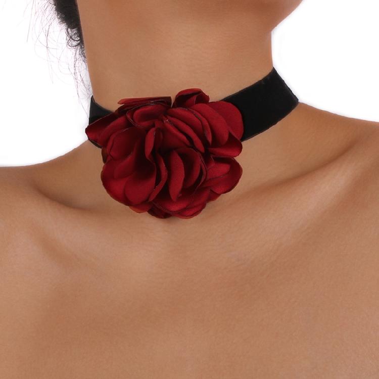 Necklace Girl Elegant Rose Flower Popular Gothic Lolita-Collar Choker Necklace