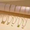 Stainless Steel Diamond-Inlaid Square Glass Pendant Clavicle Necklace - Minimalist Luxury for Women