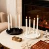 Ceramics Advent Candle Holder Matte Black White Taper Candle Tray 4 Candlestick Seats Dining Table Decoration Halloween Christmas Table Centerpiece