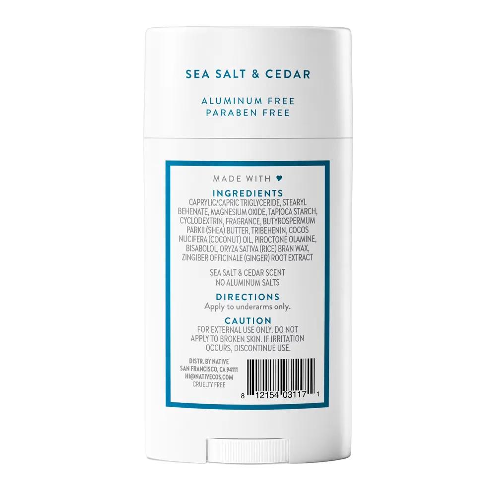 Native Aluminum-Free Deodorant Stick 75g Sea Salt Cedar Scent