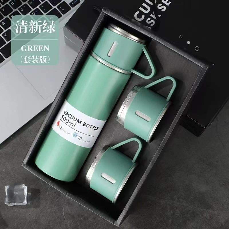 

500ml Stainless Steel Vacuum Flask with Bonus Cup - Insulated Mug, Thermal Cup, 304 Stainless Steel Hot/Cold Retention Gift 500ml зелёный