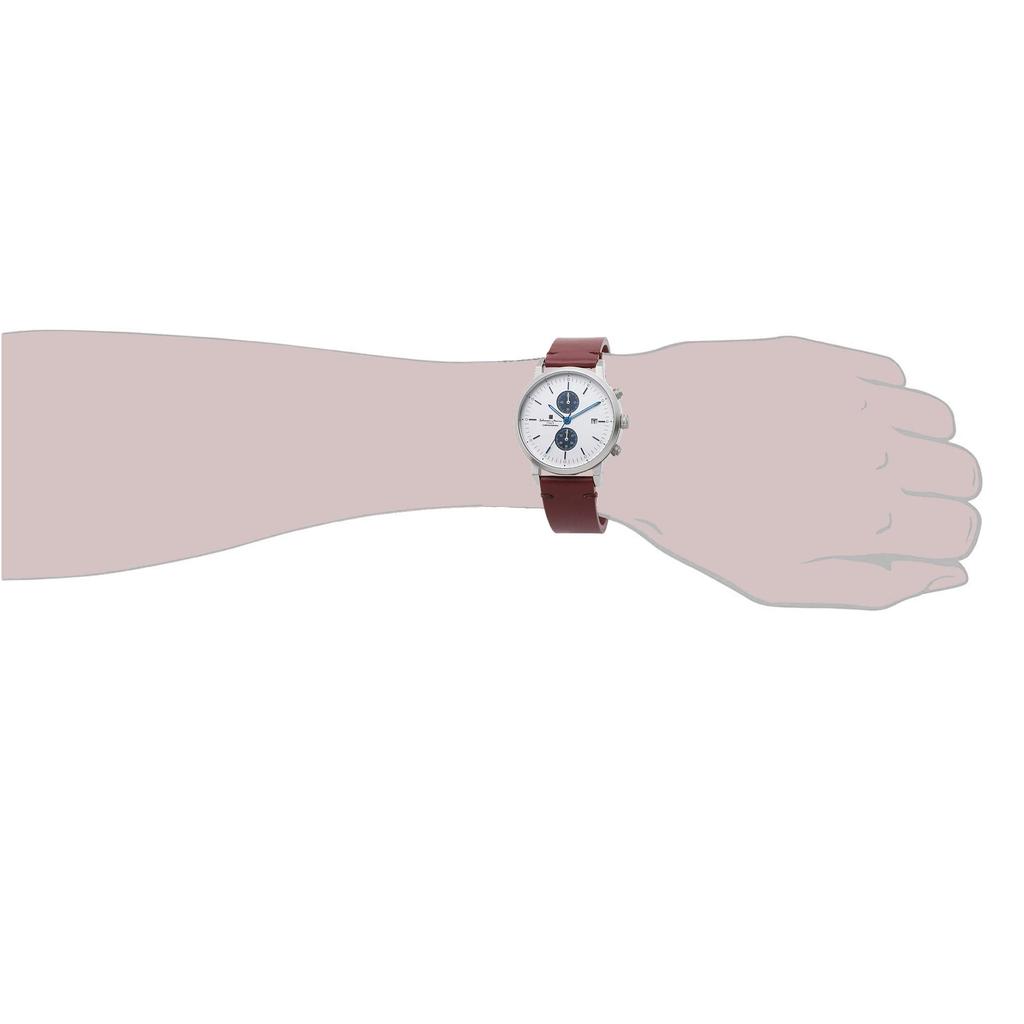 Salvatore Marra Unisex Slim Analog Quartz Leather SSWH Watch, Simple, Movement, Chronograph, Strap, Silver/White,