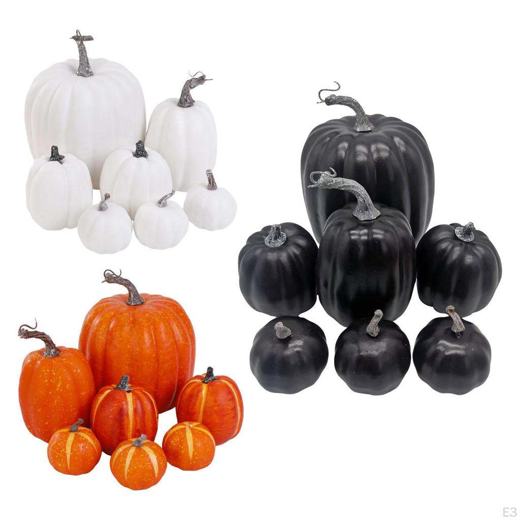 7Pcs Decorative Pumpkin Artificial Decoration Statue Decor for