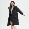 Women's Winter Medium-length Hooded Collar Thickened Warm Jacket Solid Color Loose Casual Jacket