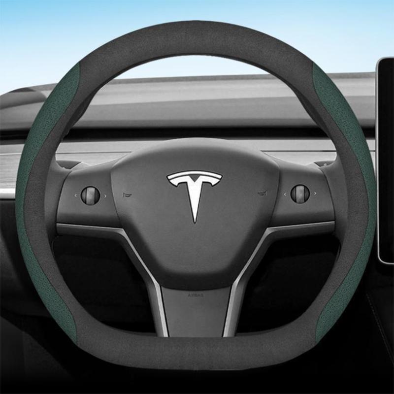 for Tesla Model S 3 Y 2012- 2013 2016 2017 Car Steering Wheel Cover PU Leather 11Colors Non-slip Auto Accessories