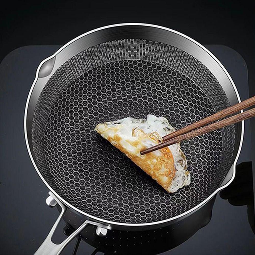 Versatile Versatile Stainless Steel Pot with Cover 18cm Non-Stick Food Pot Frying Stir-Frying Cooking Boiler Kitchen