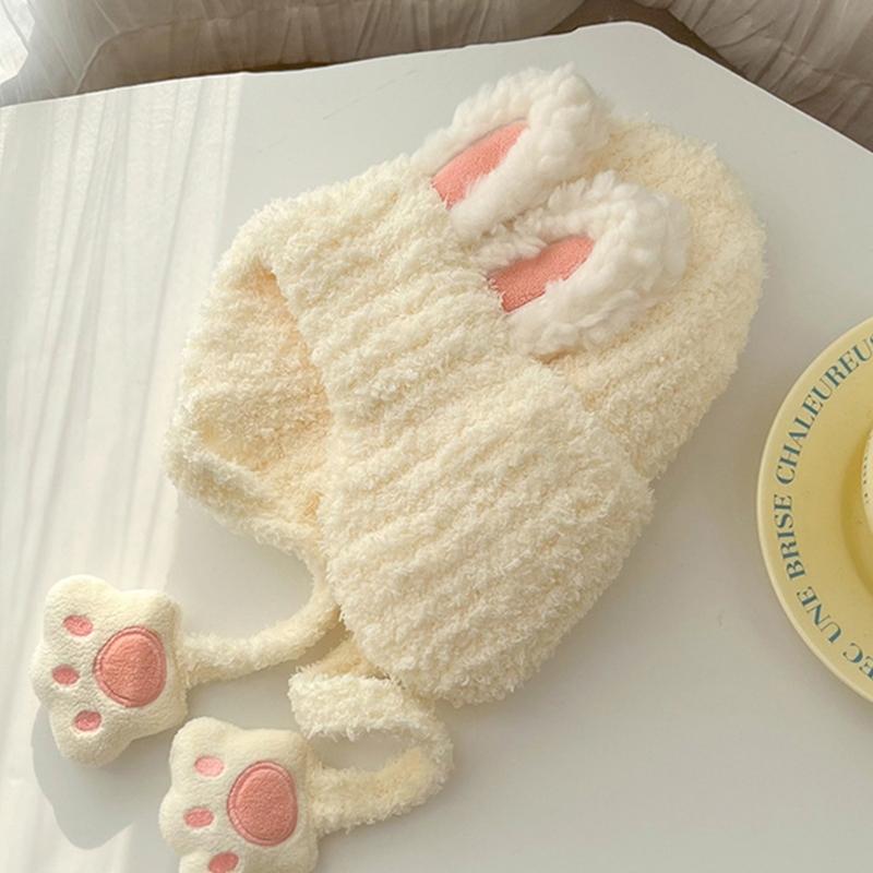 Autumn Winter Warm Hat with Earflap and Chin Strap Ties Cute Cartoon Beanie Cap Soft Bonnet Warm Headwear for Kids