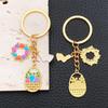Chinese Cartoon Mid-Autumn Festival Bunny Egg Basket Keychain - Creative Holiday Pendant