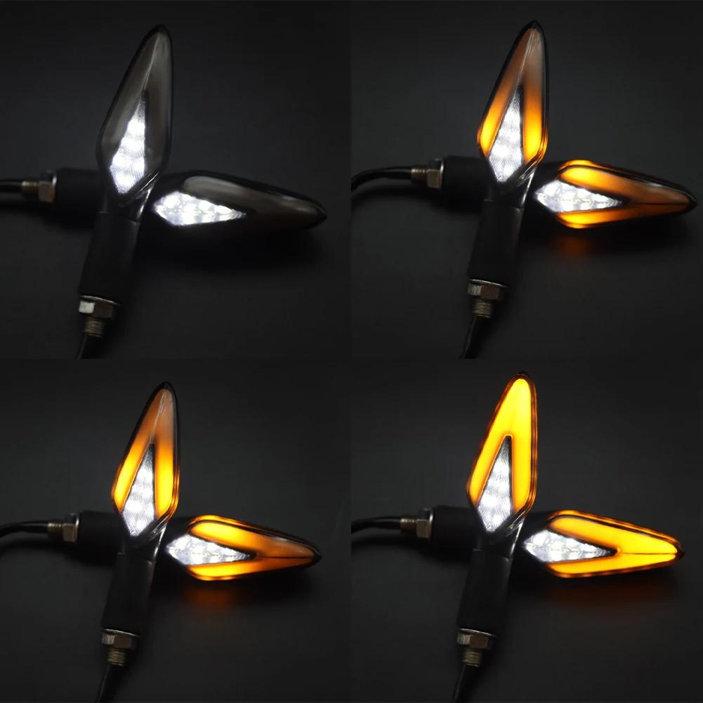 2Pcs Motorbike Dynamic LED Lamp Scooter Accessories Motorcycle 12V IP68 Turn Signals Flowing LED Tail Light Dual Colors