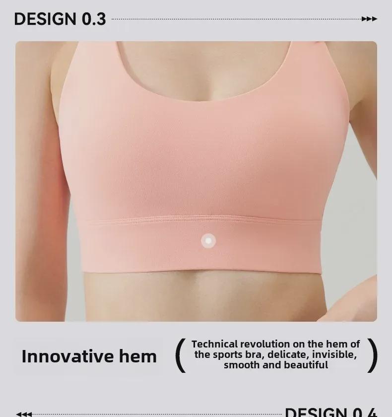 NS Women's Nude Backless Summer Yoga Vest with Shock-Absorbing Buckle & Water Drop Cross Back Sports Bra