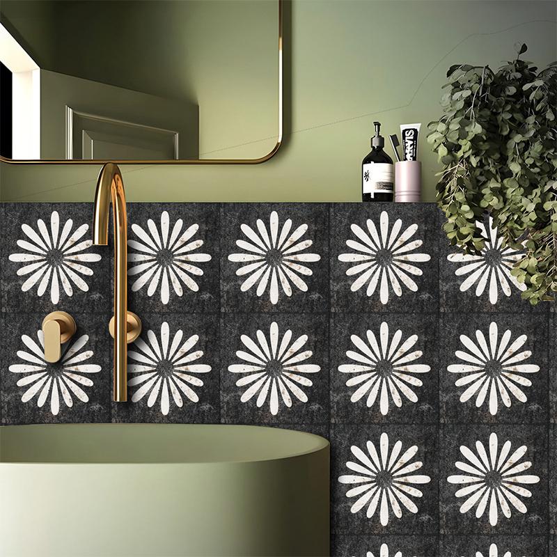 10PCS Peel and Stick Wall Decals for Home Decor Retro Floral Self-Adhesive Wall Sticker