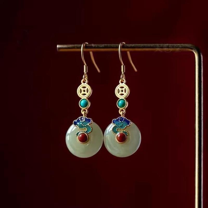 Moderne Ethno-Stil Ohrringe mit Vintage-Sicherheitsverschluss