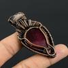Red Flash Labradorite & Rainbow Moonstone Pendant, 999 Copper Wire Wrapped Jewelry, Gemstone Jewelry Pendant, Handmade Wedding Gift Jewelry
