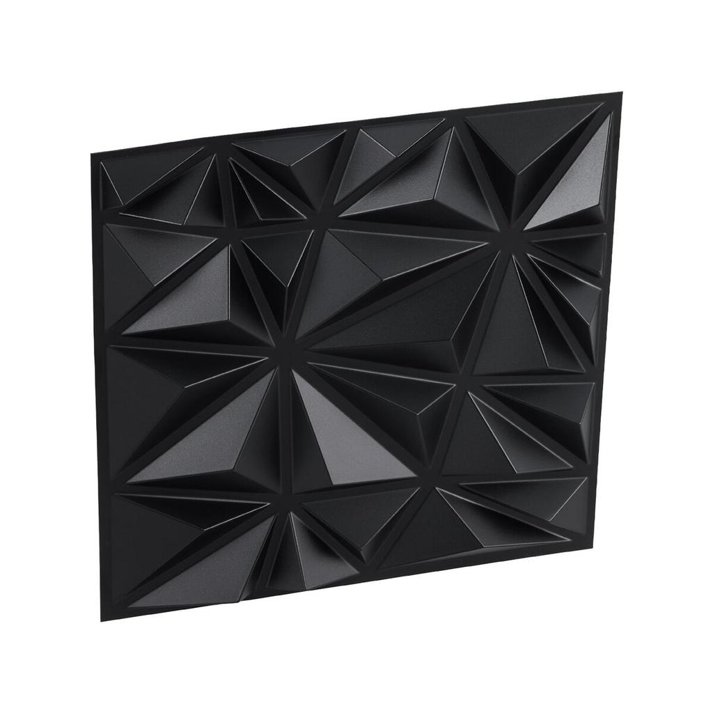 3D Wall Panels 33-Pack 11.81x11.81'' PVC 32 Sq.Ft Coverage Diamond Black