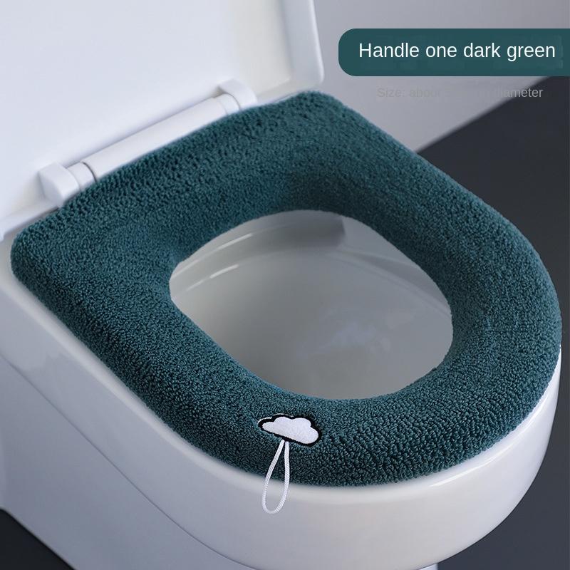 3079 Bathroom Rug Home Winter Thickened Plush-touch Toilet Cover Four Seasons Universal Plush-touch Lined Toilet Cover Cushion
