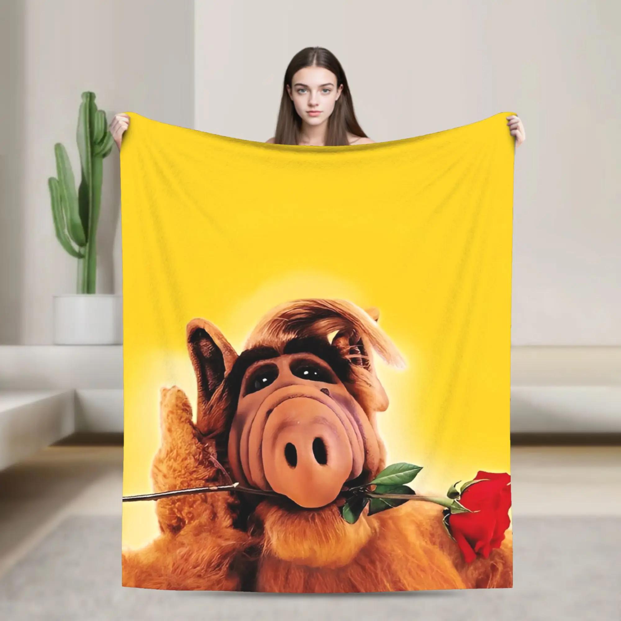 

Плюшевое фланелевое одеяло из сериала Альф для взрослых и детей, мягкое покрывало для дивана, кресла, кровати, идеальный подарок 40x50in