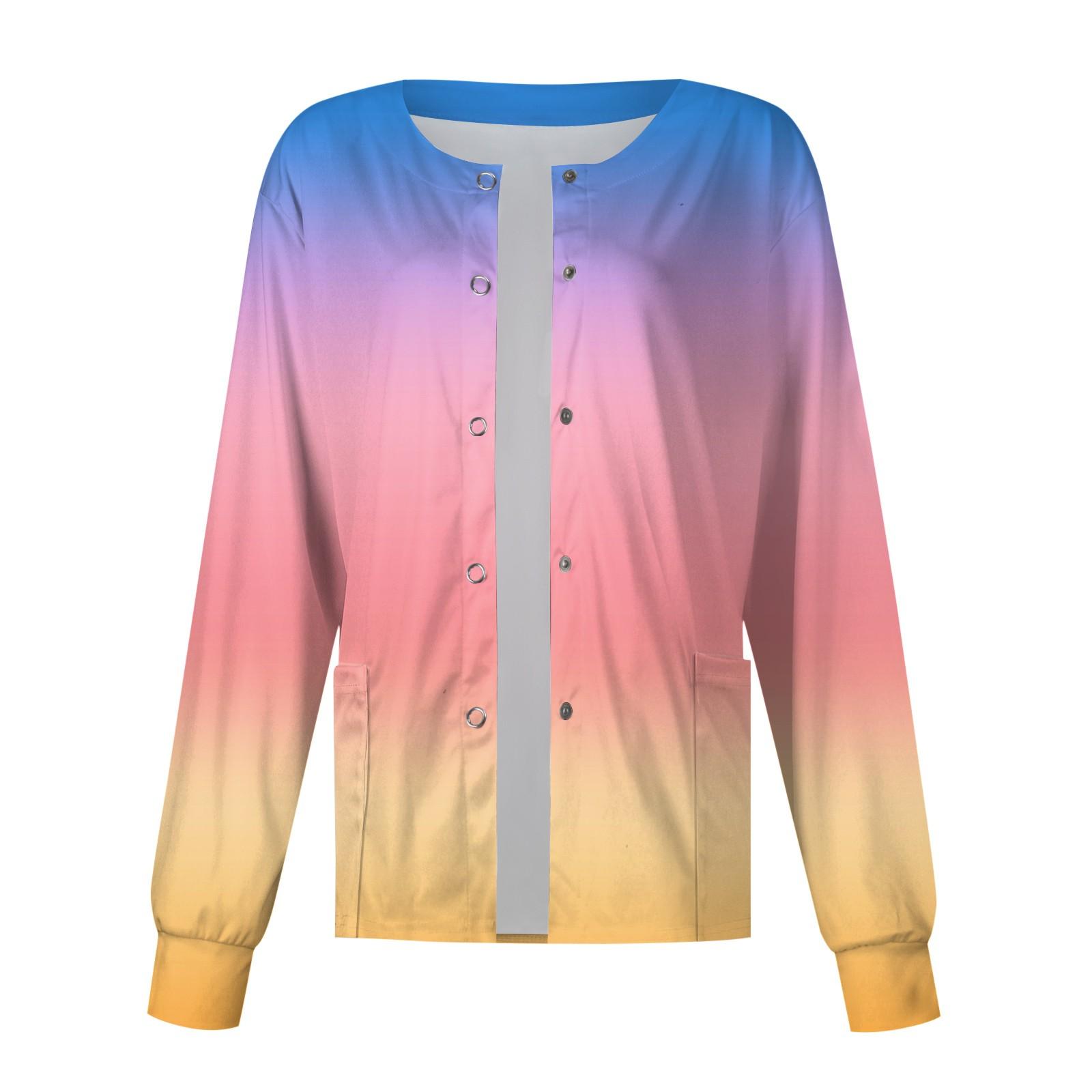 

Женский однобортный защитный комбинезон с длинным рукавом и карманом, рабочий воротник-стойка, кардиган, куртка, топ M розовый