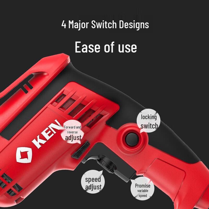 KEN 580W Corded Electric Drill and Screwdriver CN plug (adapter included)