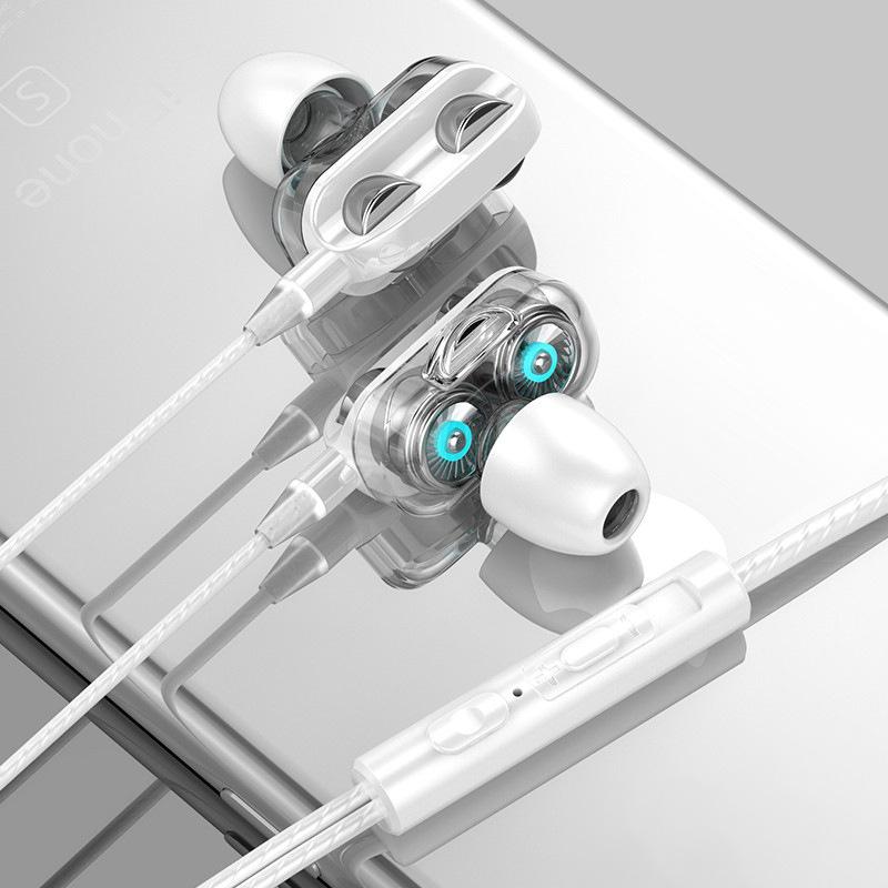 

Wired Headset Earphones 3.5Mm Hifi Stereo Noise Reduction Earbuds Sports Headphones With Mic For Iphone Xiaomi Huawei Samsung білий
