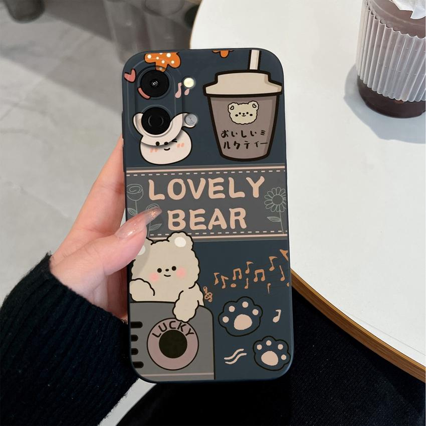 Pour Tecno Spark Go 3 2 1S 40C 30 40 Pova 7 Ultra Pro Neo Coque de Téléphone Ours Panda Câlin Coque Premium Silicone Liquide Souple Léger Coque antichoc