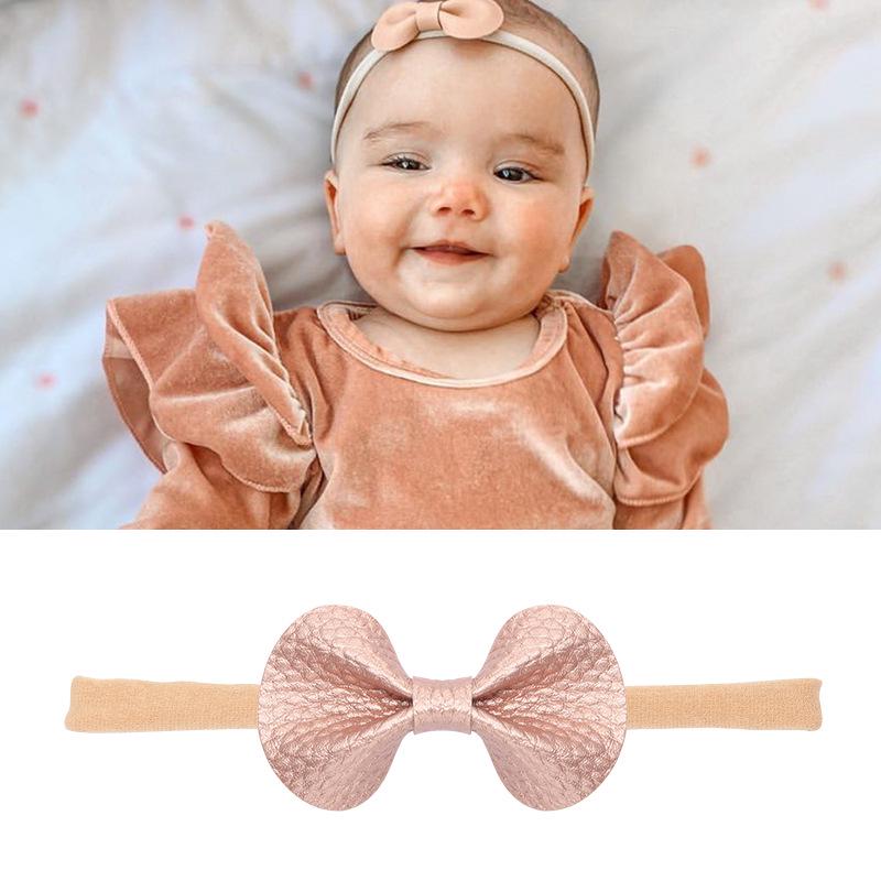 Baby-Stirnband-Set aus Nylon und Baumwolle: Stirnbänder mit Schleife und Leinen in Geschenkbox.