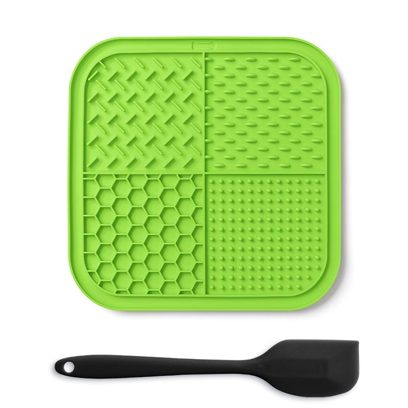 LMETJMA Lick Mat for Dogs and Cats Silicone Licking Mat with Suction Cups for Anxiety Relief Square Dog Slow Feeder Lick Pat