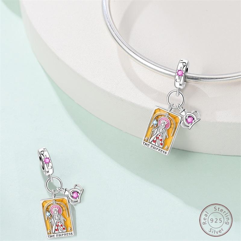 Hot 100 Copper Tarot Queen Shining Zircon Bead Charms 3mm Do It Yourself Holiday Exquisite Jewellery Gift Making