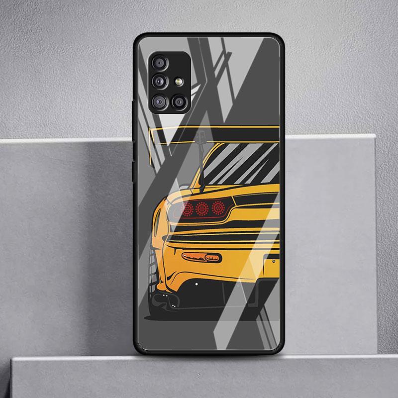 Japan JDM Sport Autos Comic Glas Fall Für Samsung Galaxy A52 A71 A50 A51 A70 A21s A31 A72 A10 A12 A30 A22 5G Telefon Abdeckung