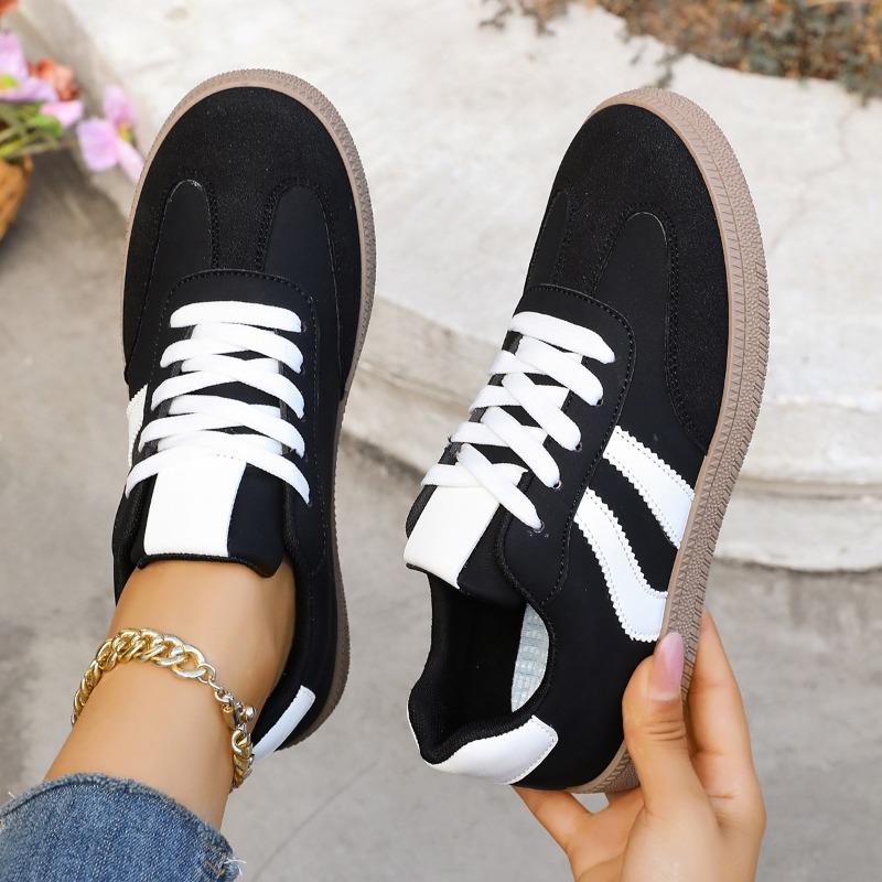 Women's German Training Shoes Spring and Autumn New Flat Retro Color-Block Casual Sports Board Shoes