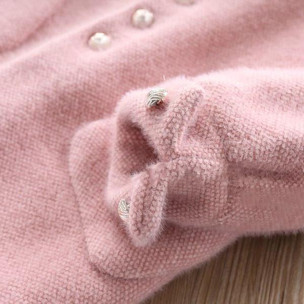Girls Autumn and Winter Solid Color Thickened Coat Middle and Large Children High Neck Mid-Length Warm Coat