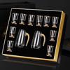 7pcs Gold foil small wine cup Baijiu dispenser small household wine cup glass crystal wine set spirits cup