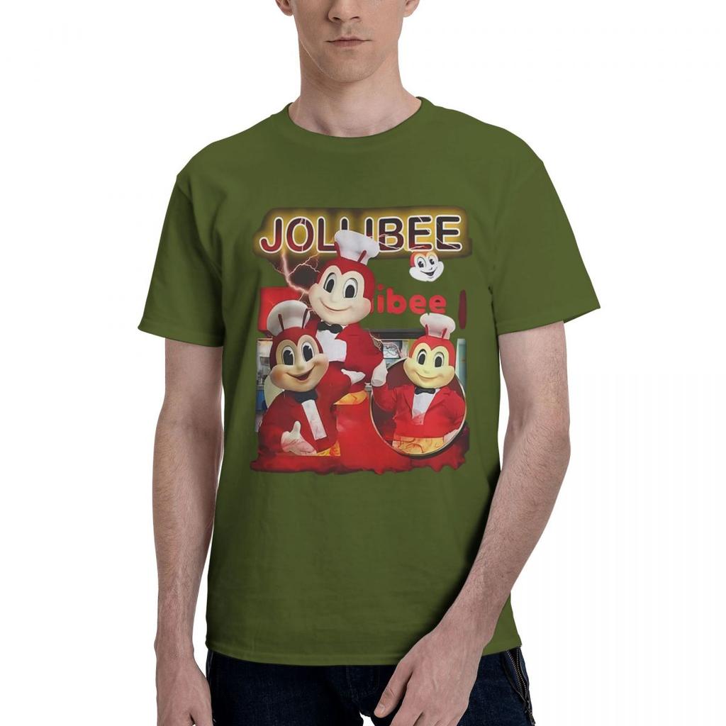 Jollibee Fast Food Restaurant 100 Cotton Casual Breathable Confortable Top High End Mens Clothing Men TShirt