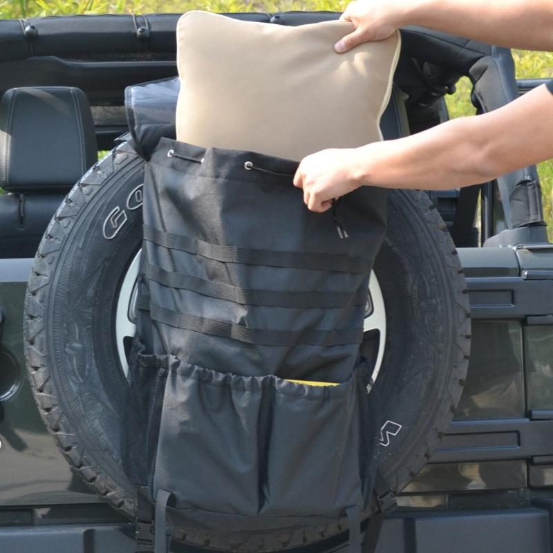 Multifunction Spare Tire Storage Bag with adjustment Straps Heavy Duty Fabric Organizes Large Bag for Outdoor enthusiast