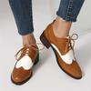 Fashion Spring New Women Flats Shoes Women Oxfords Mixed Colors Lace Up Ladies Brogues Shoes Designer Casual Pu Leather Outdoor Footwear
